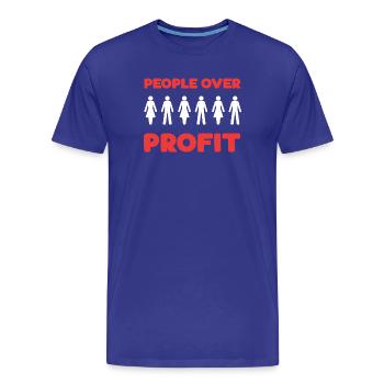 Les gens plutôt que le profit - T-shirt bio Premium Homme - bleu roi - Devant - Damien (186cm)