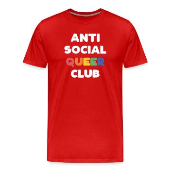 LGBTQ - Anti Social Queer Club - Men's Premium Organic T-Shirt - red - Front - Damien (186cm)