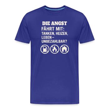 Die Angst fährt mit - Männer Premium Bio T-Shirt - Königsblau - Vorne - Damien (186cm)