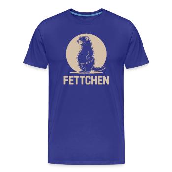 Drôle de furet mangeant de la graisse de ventre de bière - T-shirt bio Premium Homme - bleu roi - Devant - Damien (186cm)