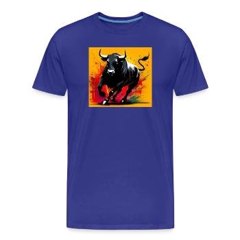 bull - Men's Premium Organic T-Shirt - royal blue - Front - Damien (186cm)