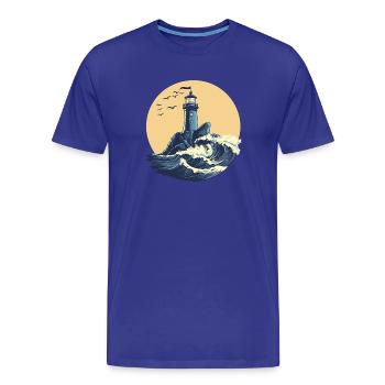 Leuchtturm auf stürmischer See - Männer Premium Bio T-Shirt - Königsblau - Vorne - Damien (186cm)
