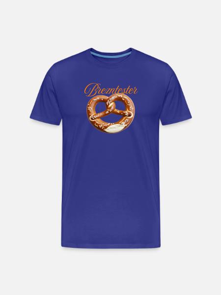 Pretzel heart design with lettering - Men's Premium Organic T-Shirt - royal blue