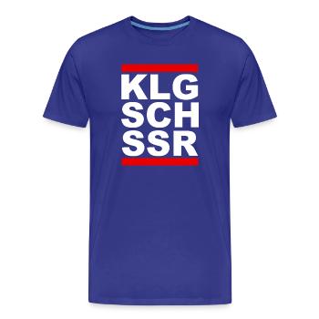 KLGSCHSSR - Klugscheisser - Besserwisser - Männer Premium Bio T-Shirt - Königsblau - Vorne - Damien (186cm)