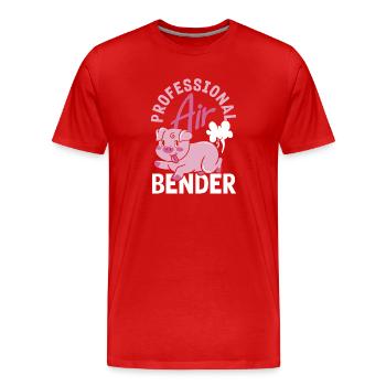 Public Fart Funny Inappropriate - Men's Premium Organic T-Shirt - red - Front - Damien (186cm)