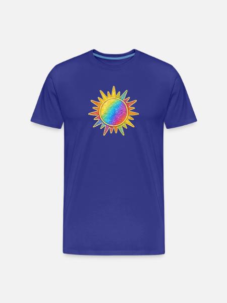 Lebendiges Regenbogen-Sunburst-Design - Männer Premium Bio T-Shirt - Königsblau
