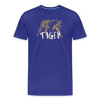 Wilder Tiger, Altmodisch, Abbildung - Männer Premium Bio T-Shirt - Königsblau - Vorne - Damien (186cm)