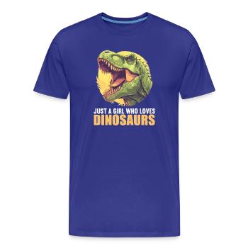 Dino Dinosaure Dinosaure - T-shirt bio Premium Homme - bleu roi - Devant - Damien (186cm)