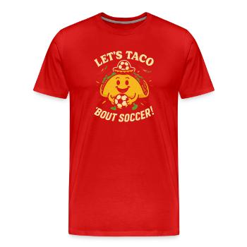 Let's talk about football - Men's Premium Organic T-Shirt - red - Front - Damien (186cm)