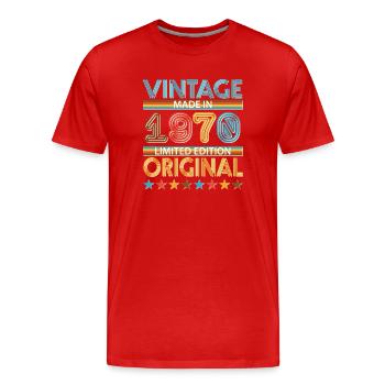 1970 - Men's Premium Organic T-Shirt - red - Front - Damien (186cm)