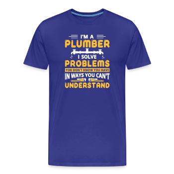 Heating Engineer Heating Construction Plumber Plumber - Men's Premium Organic T-Shirt - royal blue - Front - Damien (186cm)