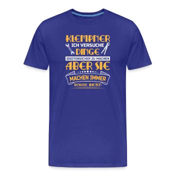 Heating Engineer Heating Construction Plumber Plumber - Men's Premium Organic T-Shirt - royal blue - Front - Damien (186cm)