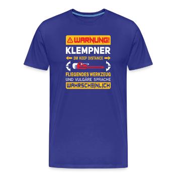Heating Engineer Heating Construction Plumber Plumber - Men's Premium Organic T-Shirt - royal blue - Front - Damien (186cm)