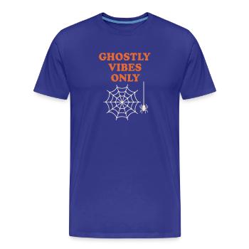 Spooky spiders and ghost motifs - Men's Premium Organic T-Shirt - royal blue - Front - Damien (186cm)