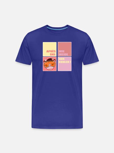 APRÈS-SKI SKIING COW FUNNY - Men's Premium Organic T-Shirt - royal blue