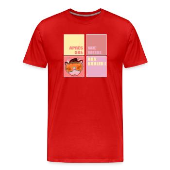 APRÈS-SKI SKI VACHE DRÔLE - T-shirt bio Premium Homme - rouge - Devant - Damien (186cm)