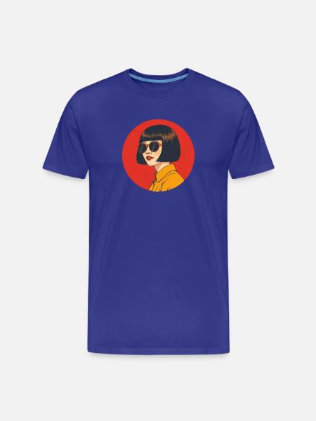 Bold retro aesthetic with sunglasses - Men's Premium Organic T-Shirt - royal blue