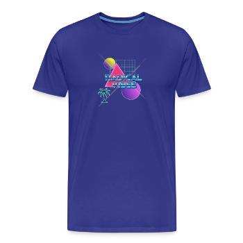 Neon Retro Radikal Vibes - Männer Premium Bio T-Shirt - Königsblau - Vorne - Damien (186cm)