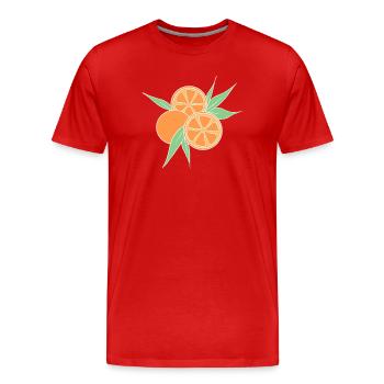 Fresh Orange Citrus Fruit Illustration - Men's Premium Organic T-Shirt - red - Front - Damien (186cm)