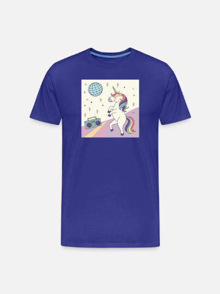 Einhorn Party Disco - Männer Premium Bio T-Shirt - Königsblau