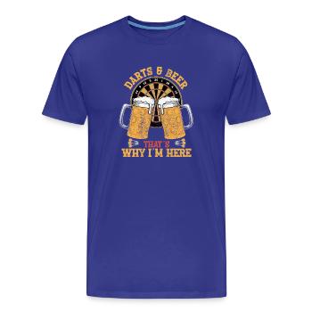 Darts and Beer Cheers Design - Men's Premium Organic T-Shirt - royal blue - Front - Damien (186cm)