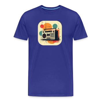 T-shirt rétro Ghetto Blaster - T-shirt bio Premium Homme - bleu roi - Devant - Damien (186cm)