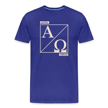 Symbole chrétien Alpha Omega de la foi - T-shirt bio Premium Homme - bleu roi - Devant - Damien (186cm)