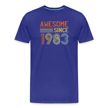 Jahrgang 1983 Retro Textdesign - Männer Premium Bio T-Shirt - Königsblau - Vorne - Damien (186cm)