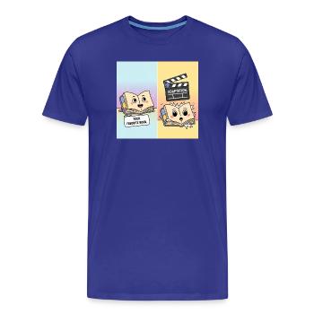 Livre vs. film – Motif de littérature drôle - T-shirt bio Premium Homme - bleu roi - Devant - Damien (186cm)