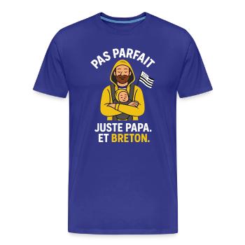 Nicht perfekt, nur bretonischer Vater – Humor Bretagne - Männer Premium Bio T-Shirt - Königsblau - Vorne - Damien (186cm)