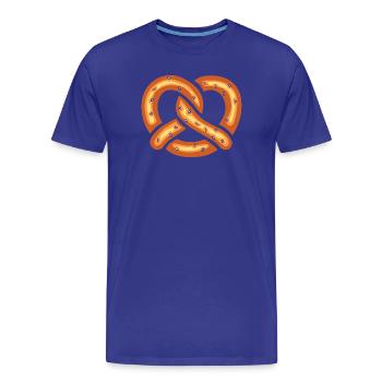 Illustration de dessin animé de bretzel drôle - T-shirt bio Premium Homme - bleu roi - Devant - Damien (186cm)
