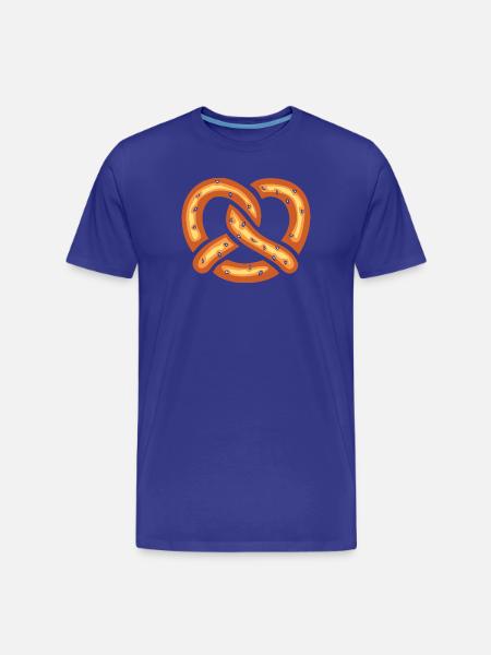 Funny Pretzel Cartoon Illustration - Men's Premium Organic T-Shirt - royal blue