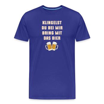 Aide au déménagement du quartier premier appartement - T-shirt bio Premium Homme - bleu roi - Devant - Damien (186cm)