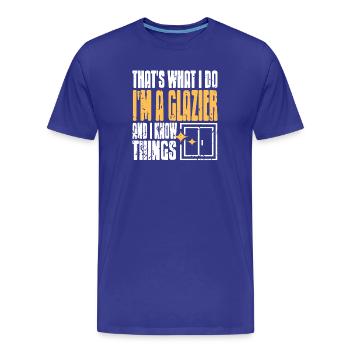 Propulsé par Glass Retro Window Worker Glazier Pride - T-shirt bio Premium Homme - bleu roi - Devant - Damien (186cm)