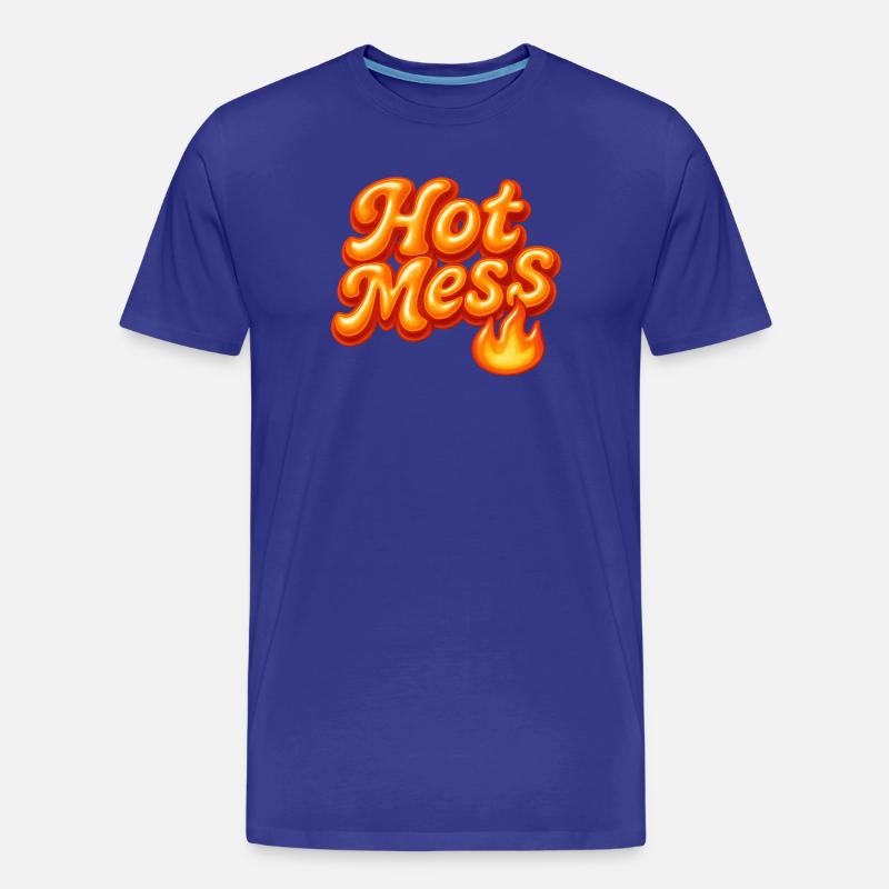 hot mess / y2k statement design - Männer Premium Bio T-Shirt - Königsblau
