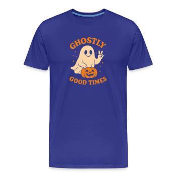 Schauriger Geist mit Kürbis für Halloween - Männer Premium Bio T-Shirt - Königsblau - Vorne - Damien (186cm)