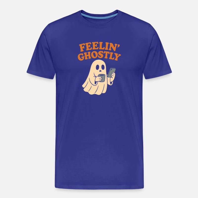 Felling Ghostly Design mit Smartphone - Männer Premium Bio T-Shirt - Königsblau