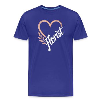 Florales Herzdesign Florist Floristik - Männer Premium Bio T-Shirt - Königsblau - Vorne - Damien (186cm)