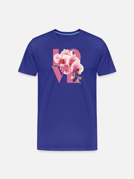 Elegant Orchid Floral Design - Men's Premium Organic T-Shirt - royal blue