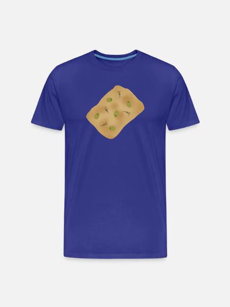 Focaccia with Olives and Rosemary - Men's Premium Organic T-Shirt - royal blue
