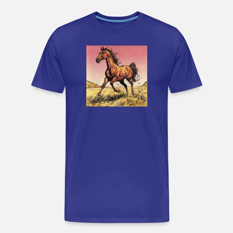 Dynamischer Wildpferd-Print - Männer Premium Bio T-Shirt - Königsblau