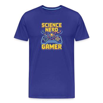 Science Nerd Gamer Atom Controller Wissenschaft - Men's Premium Organic T-Shirt - royal blue - Front - Damien (186cm)