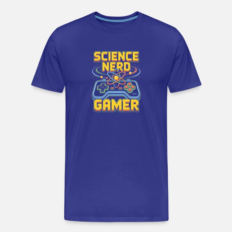 Science Nerd Gamer Atom Controller Wissenschaft - T-shirt bio Premium Homme - bleu roi