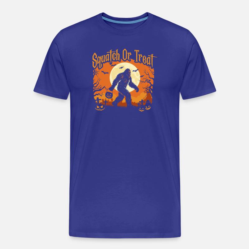 Kniebeugen oder Leckerli Spooky Bigfoot Halloween - Männer Premium Bio T-Shirt - Königsblau