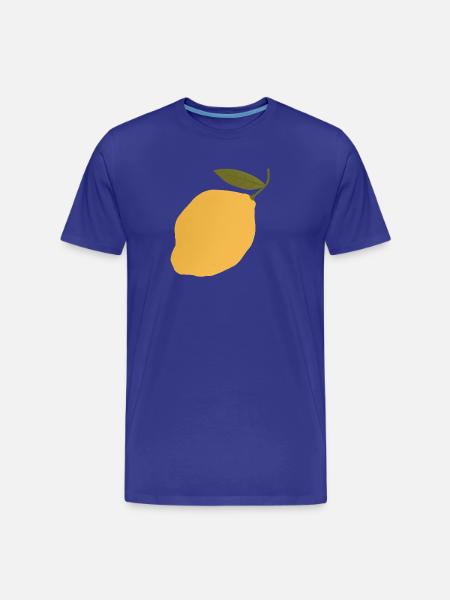 Lemon Botanical Illustration T-Shirt - Men's Premium Organic T-Shirt - royal blue