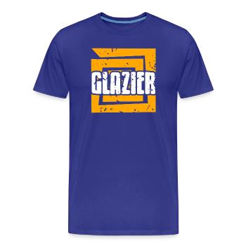Evolution Vitrier Métier Amusant Progression du métier - T-shirt bio Premium Homme - bleu roi - Devant - Damien (186cm)