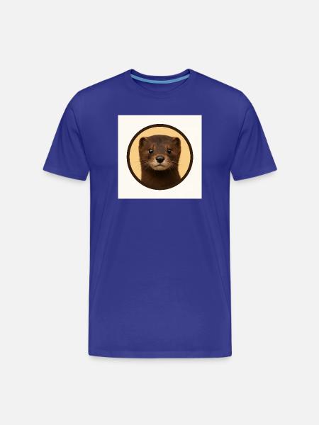 Cute Brown Bear in Circle - Men's Premium Organic T-Shirt - royal blue