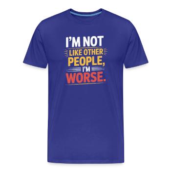 Je ne suis pas comme les autres, je suis pire Frech Gothic - T-shirt bio Premium Homme - bleu roi - Devant - Damien (186cm)