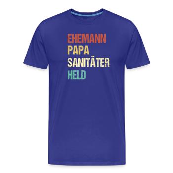 Husband Dad Paramedic Hero Men Design - Men's Premium Organic T-Shirt - royal blue - Front - Damien (186cm)
