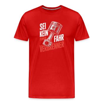 Autofahrer - fahr verbrenner - Männer Premium Bio T-Shirt - Rot - Vorne - Damien (186cm)